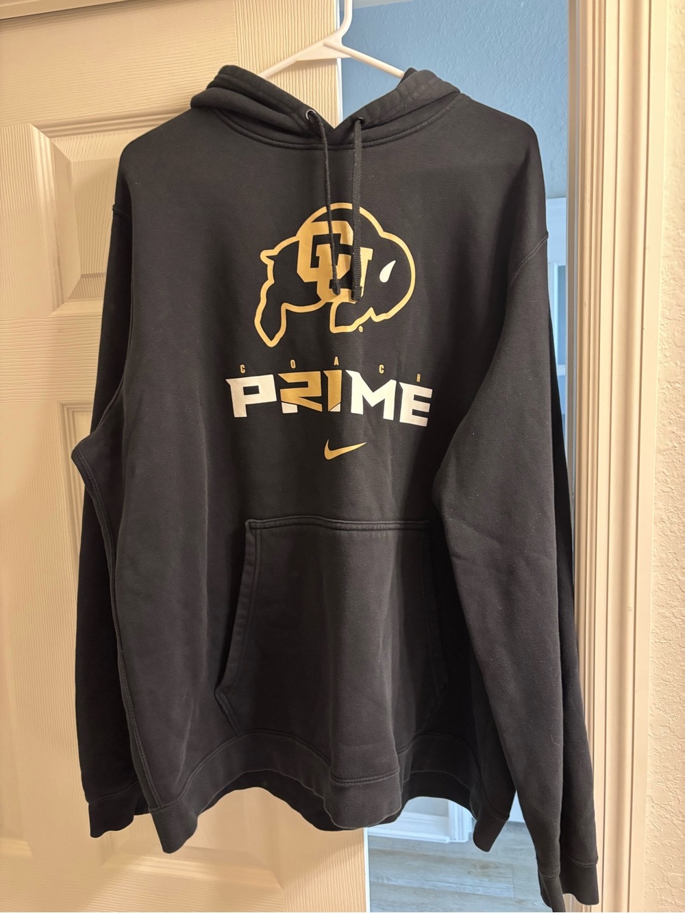 Nike Men’s Black Hoodie with Gold PR1ME Logo